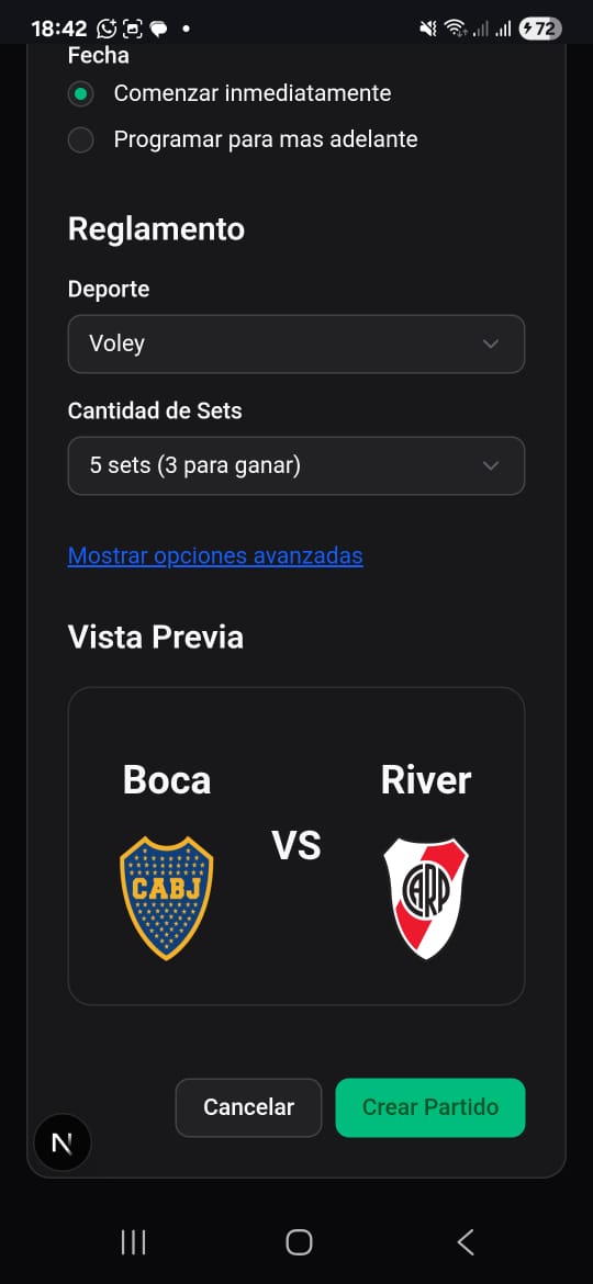 BitScore mobile scoreboard